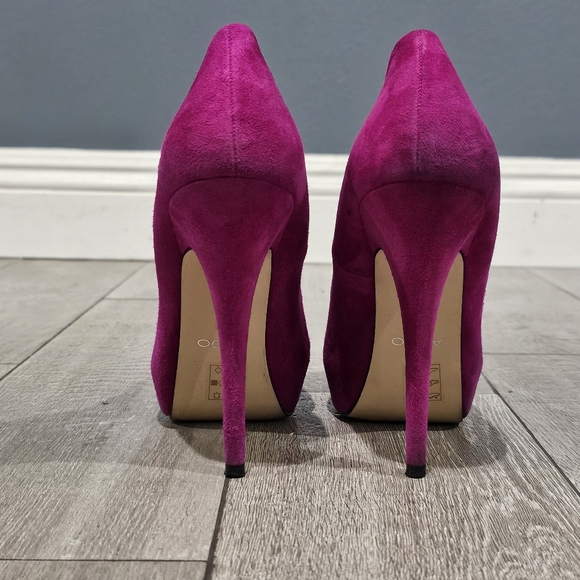 ALDO Fuchsia Pink Suede Platform Stiletto Pumps 40/9 - Picture 6 of 13